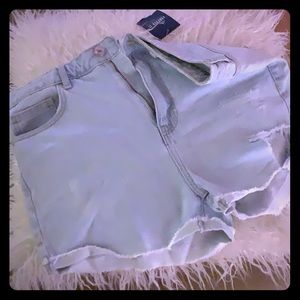 High waisted jean shorts